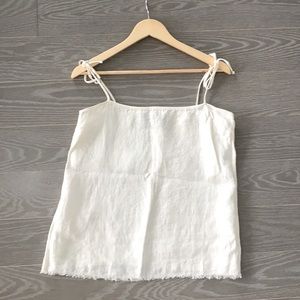 Linen reformation adjustable tie tank top
